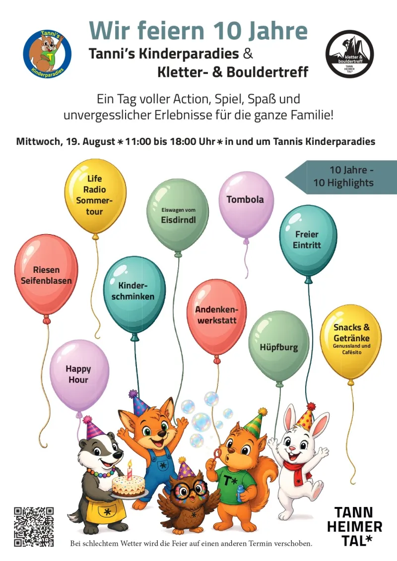 Jubiläumsfest bei Tanni's Kinderparadies in Tannheim