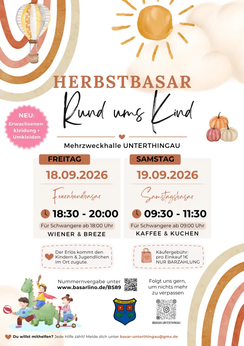 Kinderbasar in der Mehrzweckhalle Unterthingau