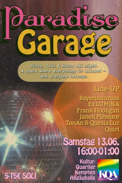 Paradise Garage Dayrave im Kulturquartier