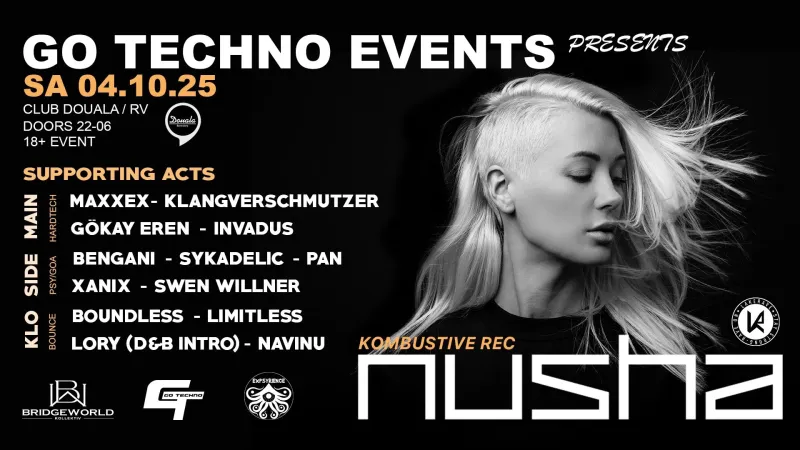 Go Techno Events presents NUSHA @ Club Douala