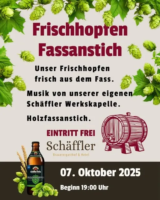 Frischhopfen-Fassanstrich im Schäffler Bräu Missen