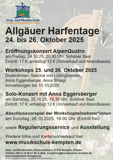 Eröffnungskonzert der Allgäuer Harfentage in Kempten