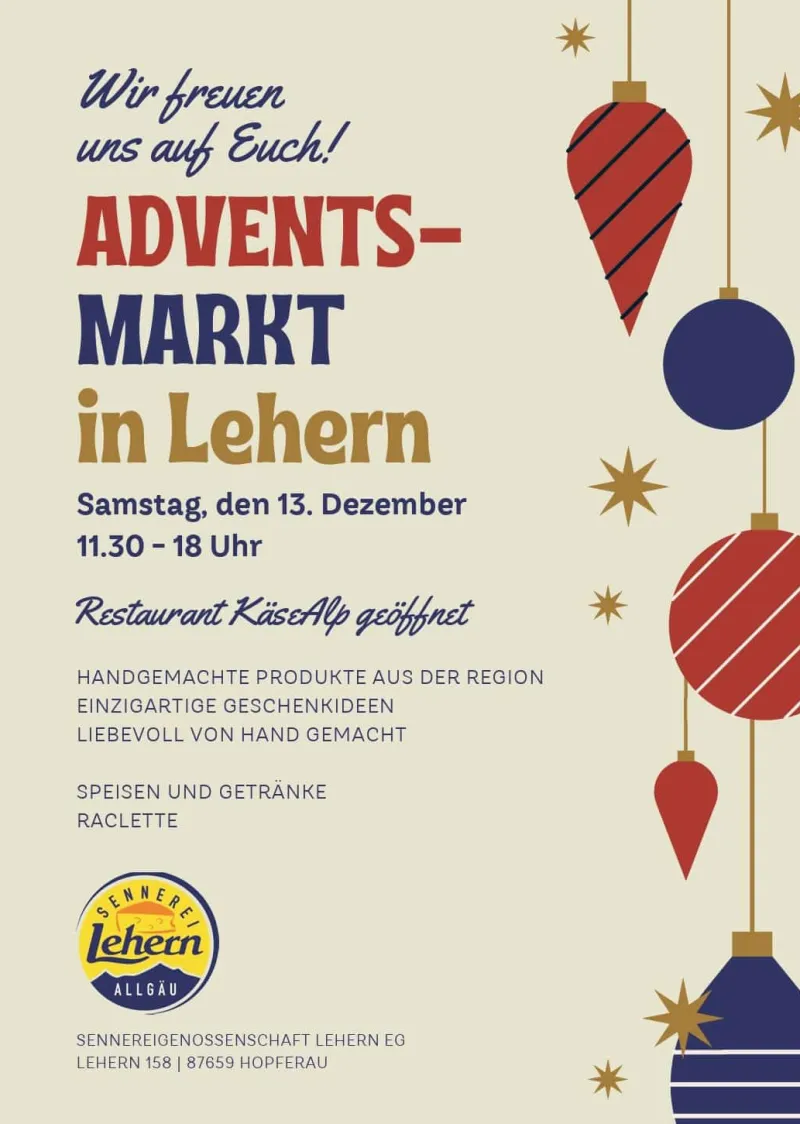 Adventsmarkt in Lehern bei Hopferau