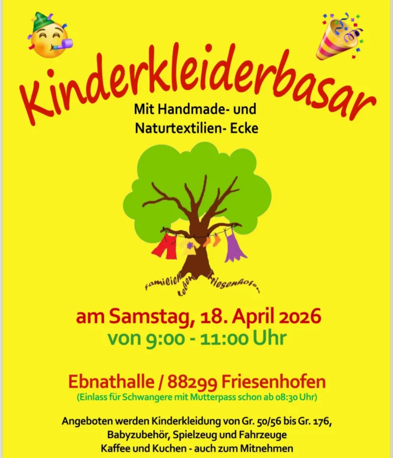Kinder-und Jugendkleiderbasar  in Friesenhofen
