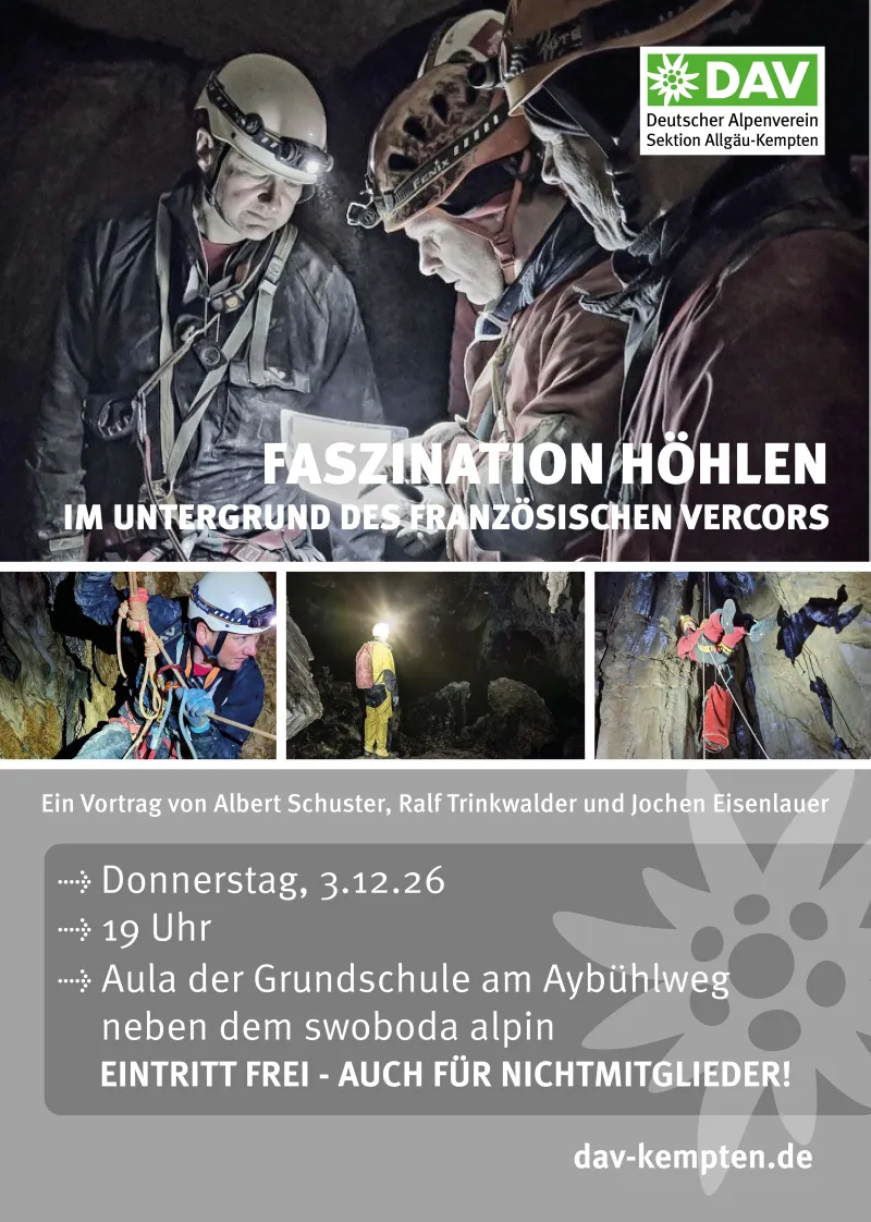 Faszination Höhlen Vortrag DAV Kempten
