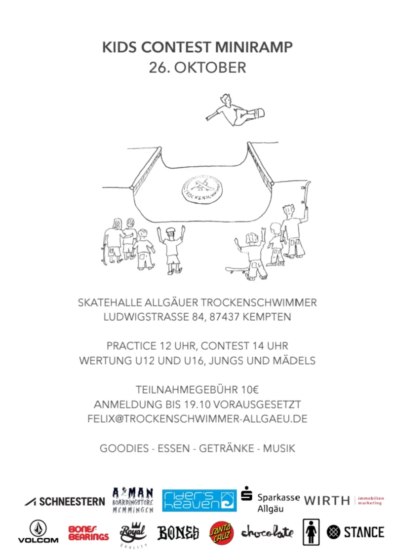Trockenschwimmer Kids Miniramp Contest in Kempten