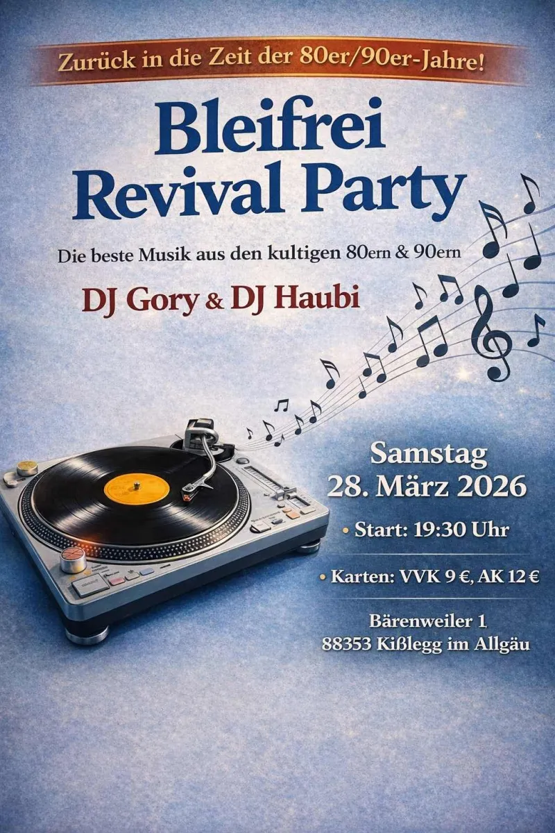 Bleifrei-Revival-Party in der Heimat Bärenweiler