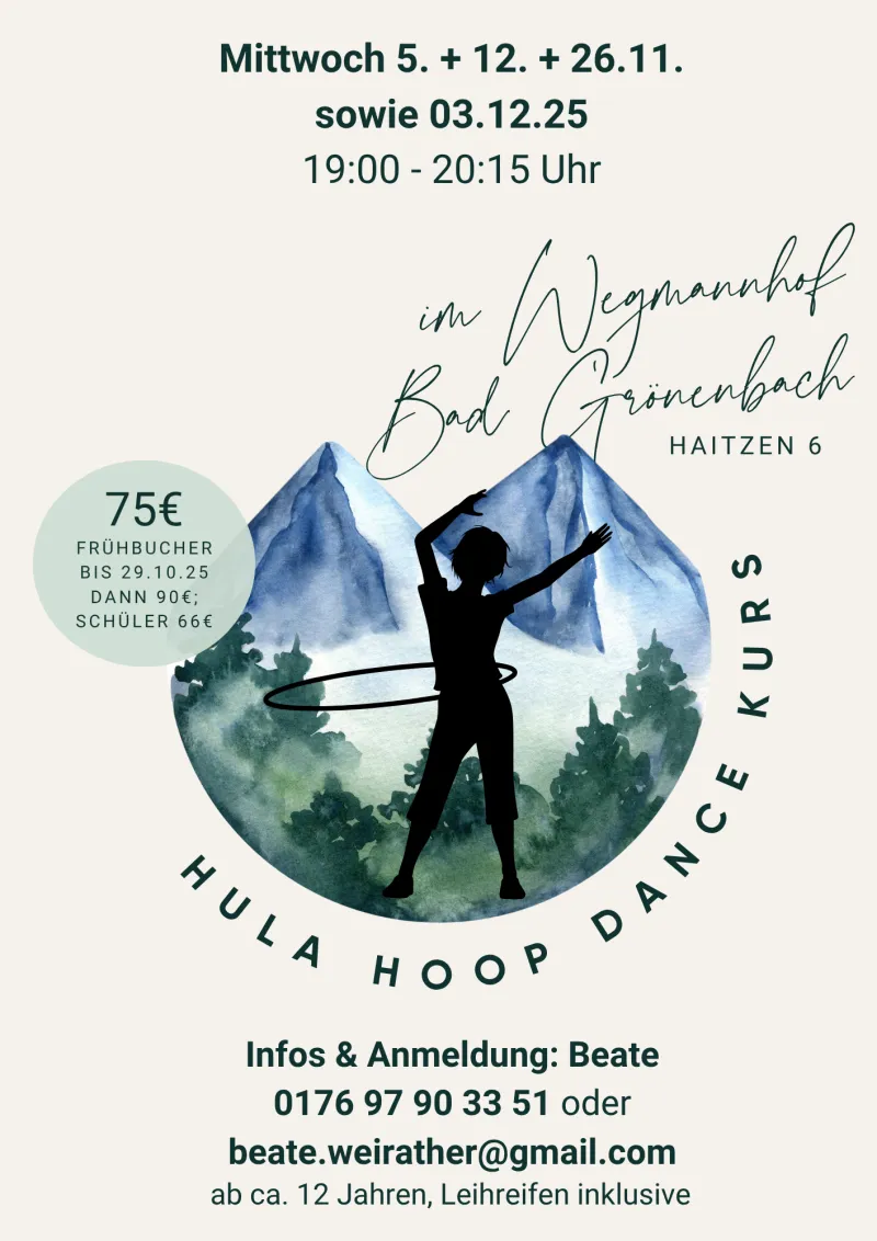 Hula Hoop Dance Kurs im Wegmannhof Bad Grönenbach