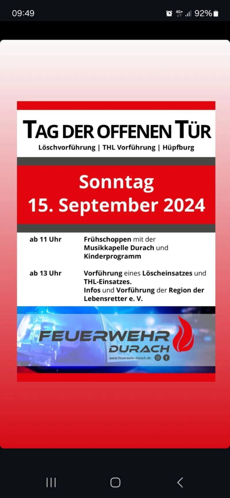 Tag der offenen Tür bei der Feuerwehr Durach