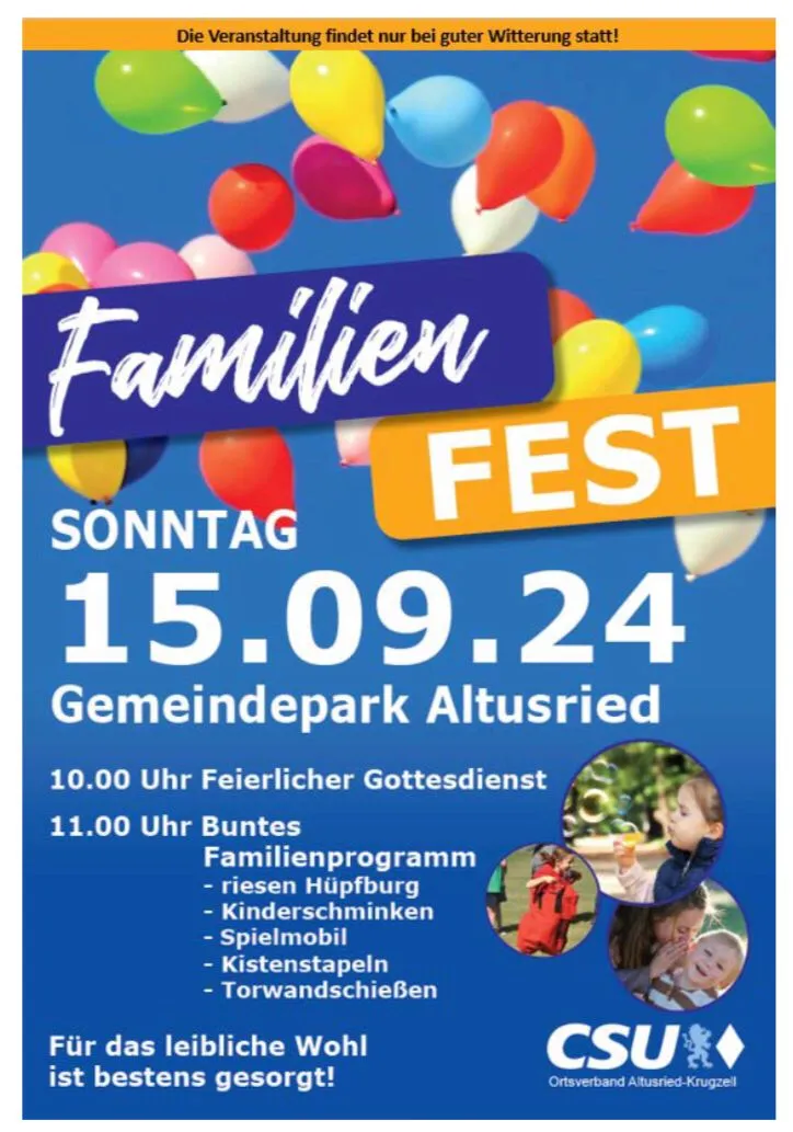 CSU Familienfest 2024 im Gemeindepark Altusried