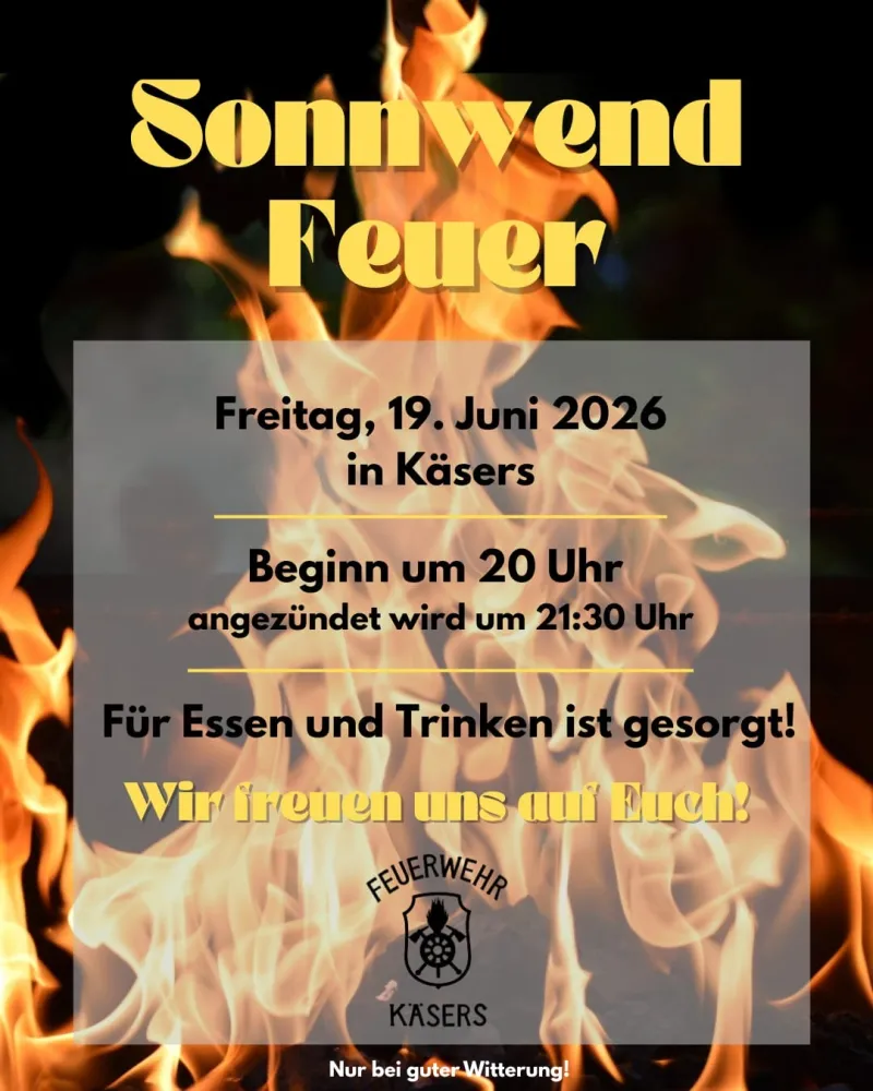 Sonnwendfeuer in Käsers bei Altusried