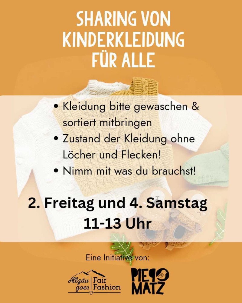 Kinderkleidertausch am Samstag im Piepmatz Kempten