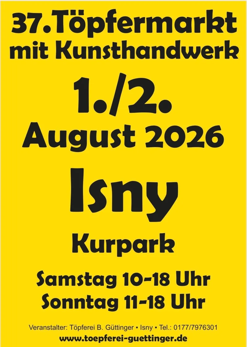 Töpfermarkt mit Kunsthandwerk im Kurpark Isny