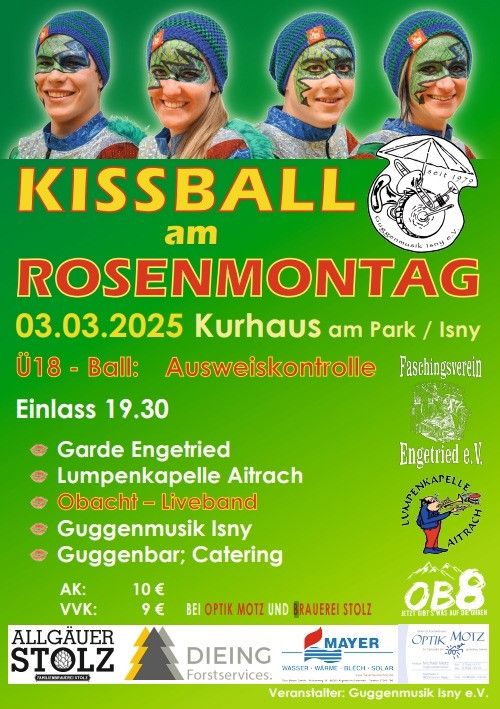 Kissball am Rosenmontag im Kurhaus Isny