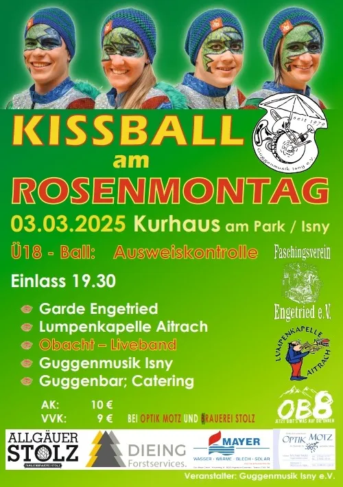 Kissball am Rosenmontag im Kurhaus Isny