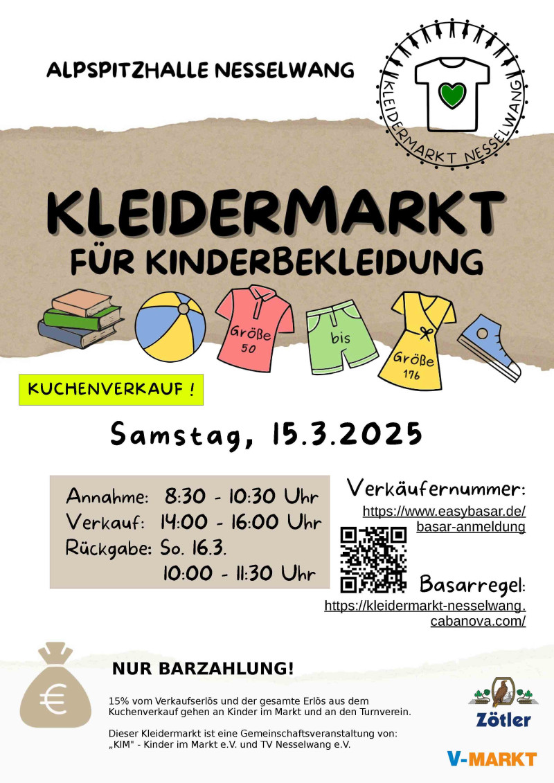 Kinderkleidermarkt Nesselwang in der Alpspitzhalle