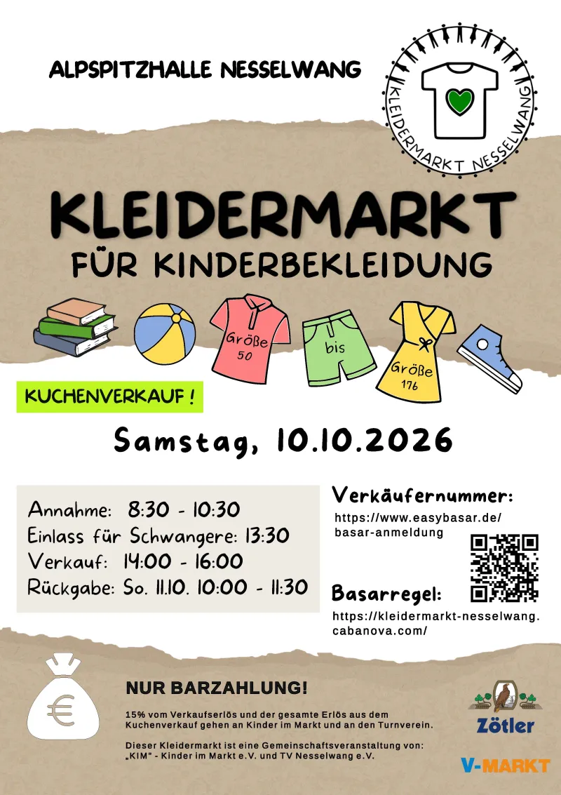 Kinderkleidermarkt in der Alpspitzhalle Nesselwang