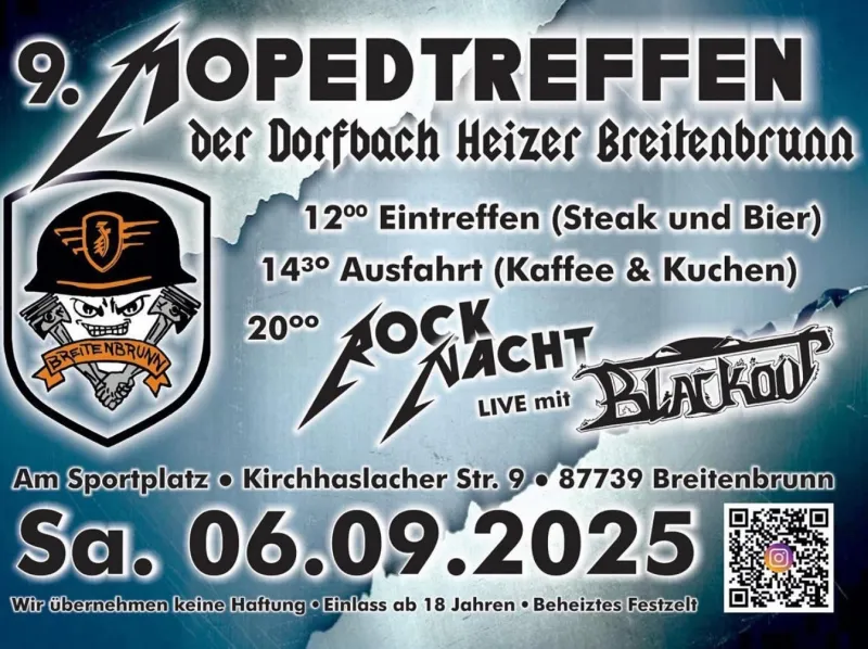9. Mopedtreffen mit Rocknacht in Breitenbrunn