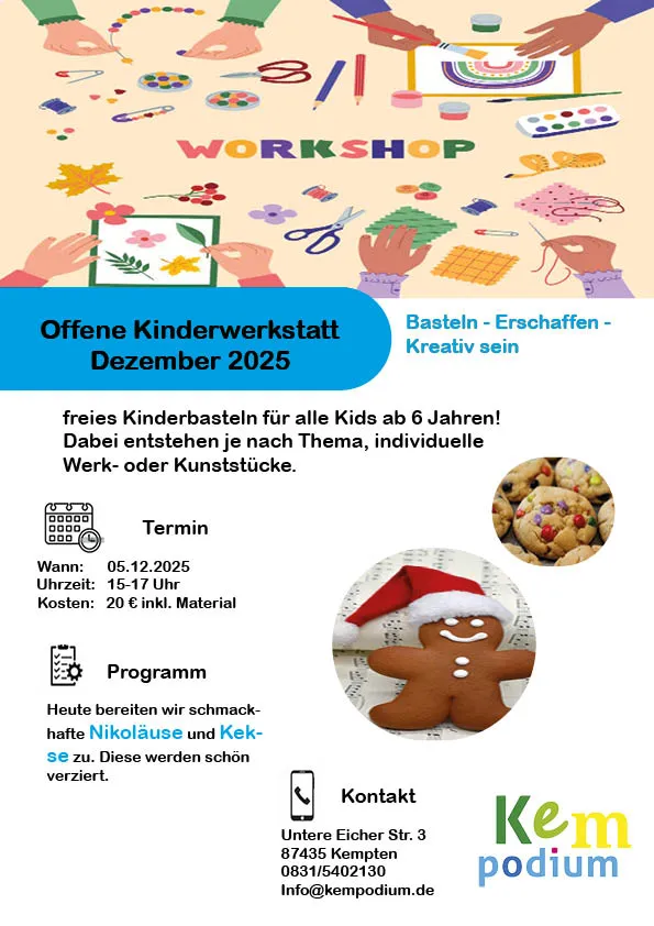 Offene Kinderwerkstatt im Kempodium - Dezember