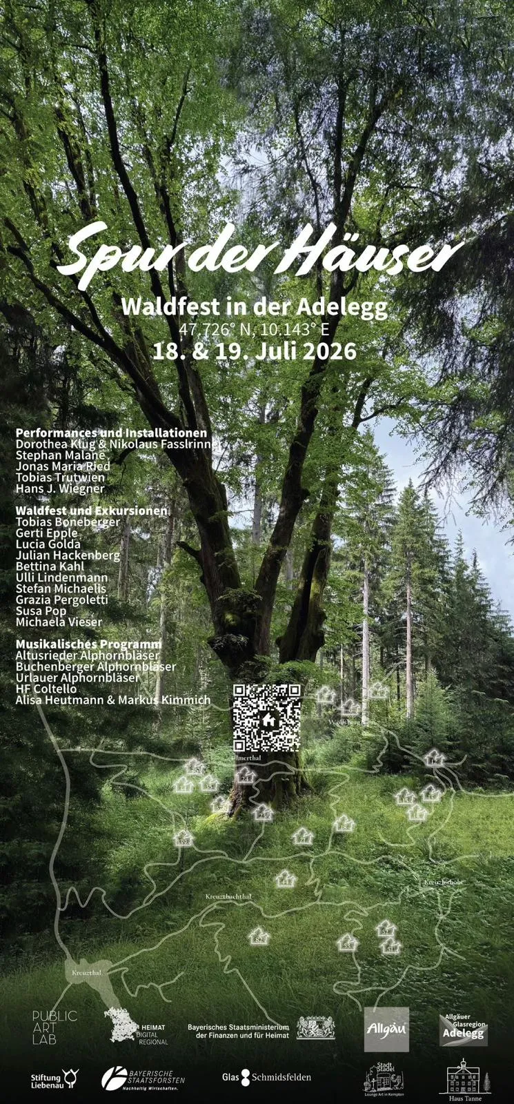 Waldfest Spur der Häuser in der Adelegg