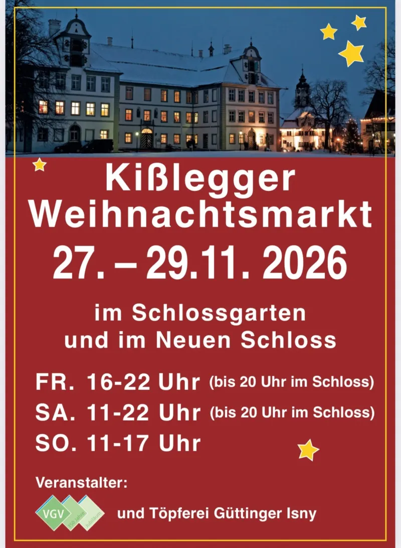 Weihnachtsmarkt am Neuen Schloss in Kißlegg
