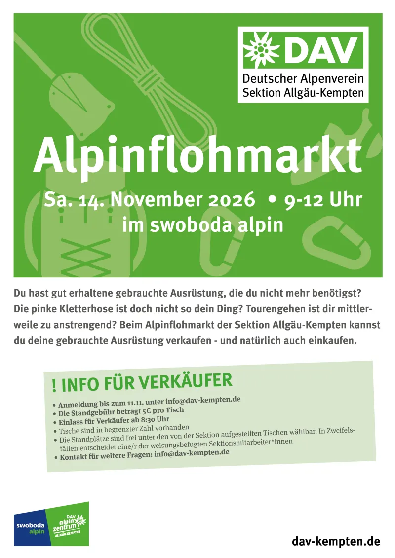Alpinflohmarkt im swoboda alpin Kempten