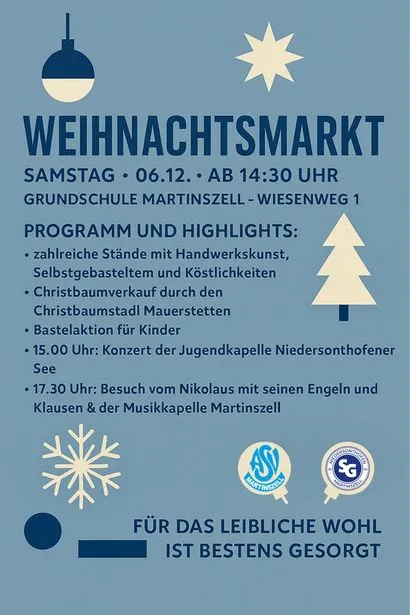 Weihnachtsmarkt an der Grundschule Martinszell