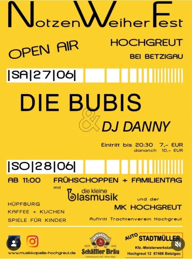 Notzenweiherfest in Hochgreut