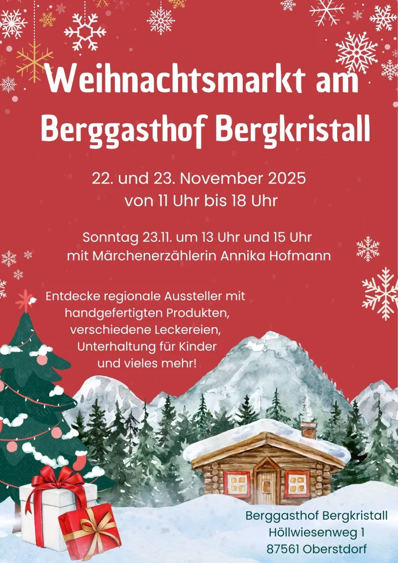 Weihnachtsmarkt Berggasthof Bergkristall Oberstorf
