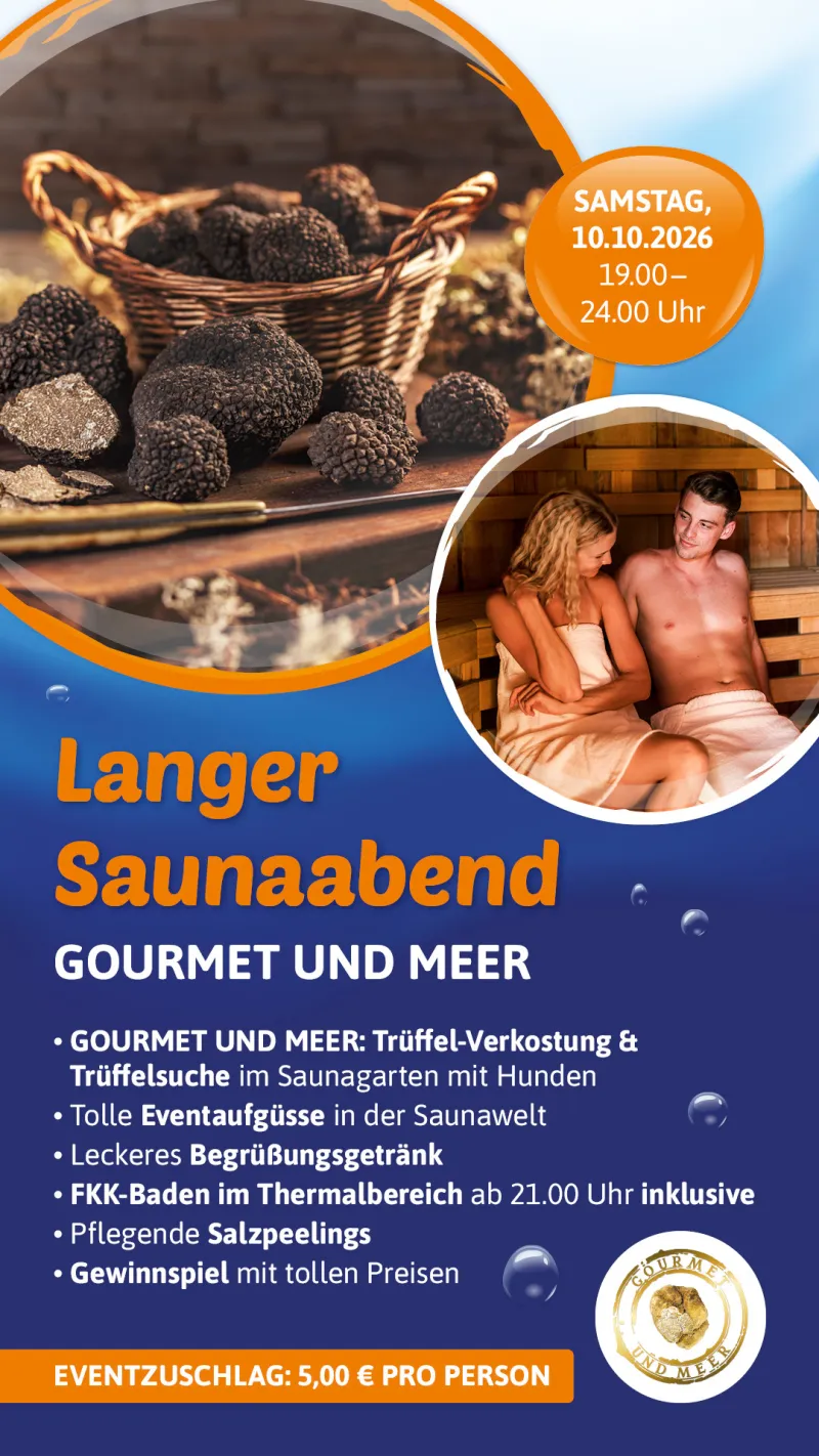 Langer Saunaabend "Gourmet und Meer" im Wonnemar