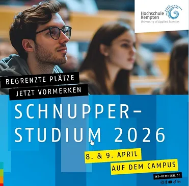 Schnupperstudium an der Hochschule Kempten
