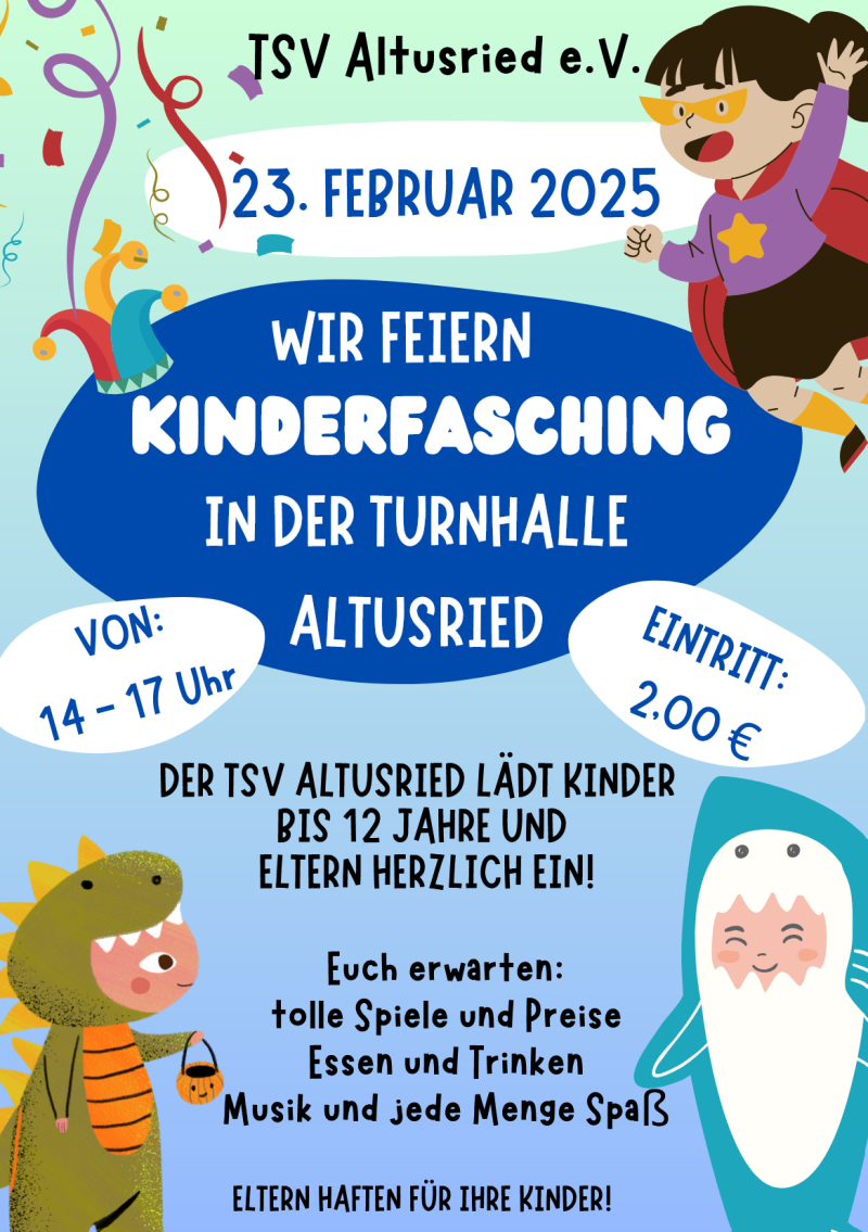 Kinderfasching in der Turnhalle Altusried