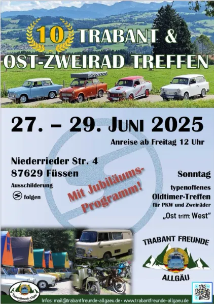 10. Trabant- & Ost-Zweirad-Treffen in Füssen