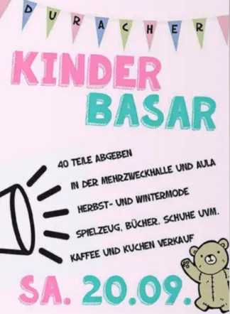 Kinderbasar in der Mehrzweckhalle Durach