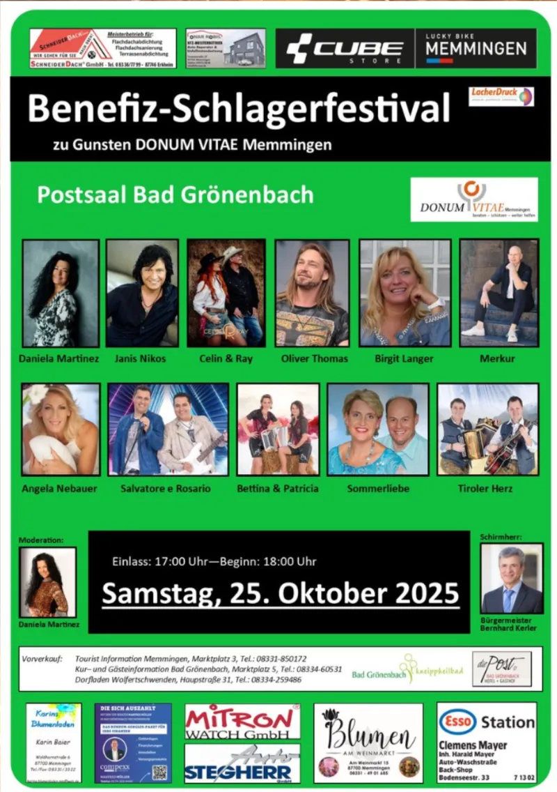 Benefiz-Schlagerfestival im Postsaal Bad Grönenbach