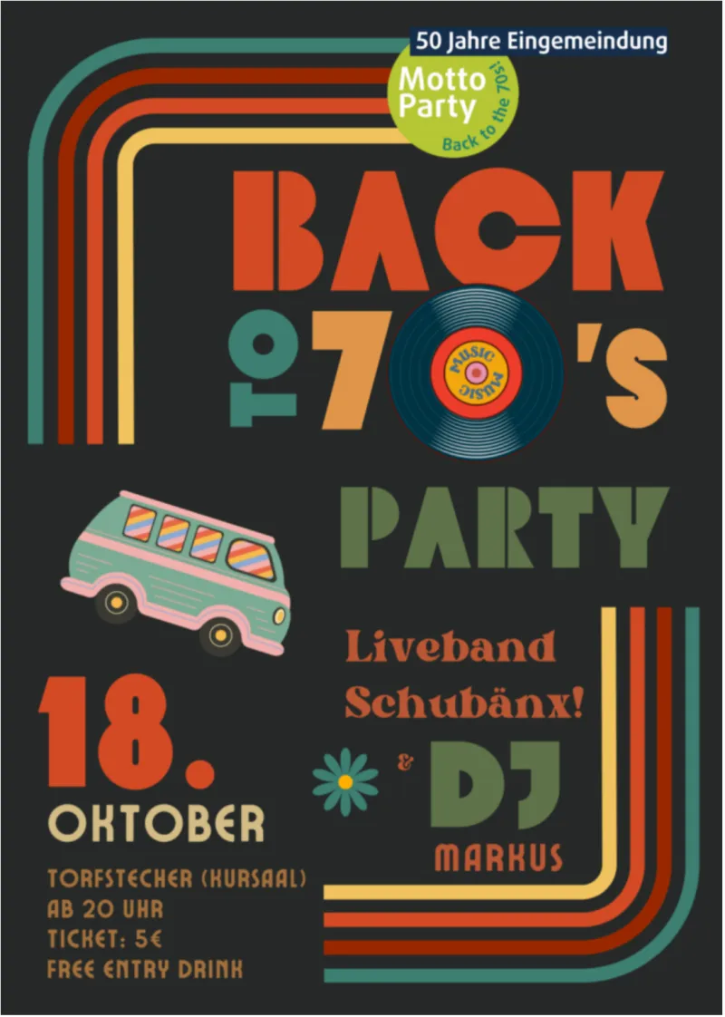 70er-Jahre-Party zum Jubiläum in Bad Wurzach