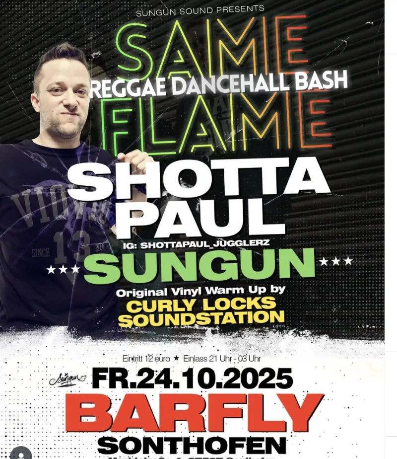 Same Flame – Reggae Dancehall Bash im Barfly