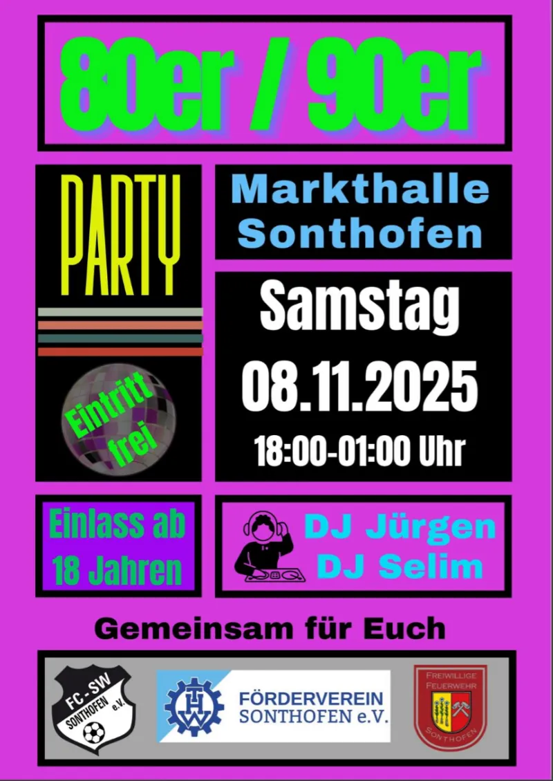 80er/90er Party in der Markthalle Sonthofen