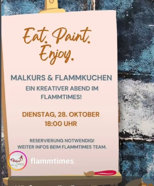 Malkurs + Flammkuchen im FlammTimes in Sonthofen