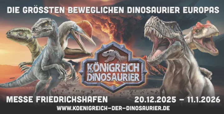 Königreich der Dinosaurier in der Messe Friedrichshafen
