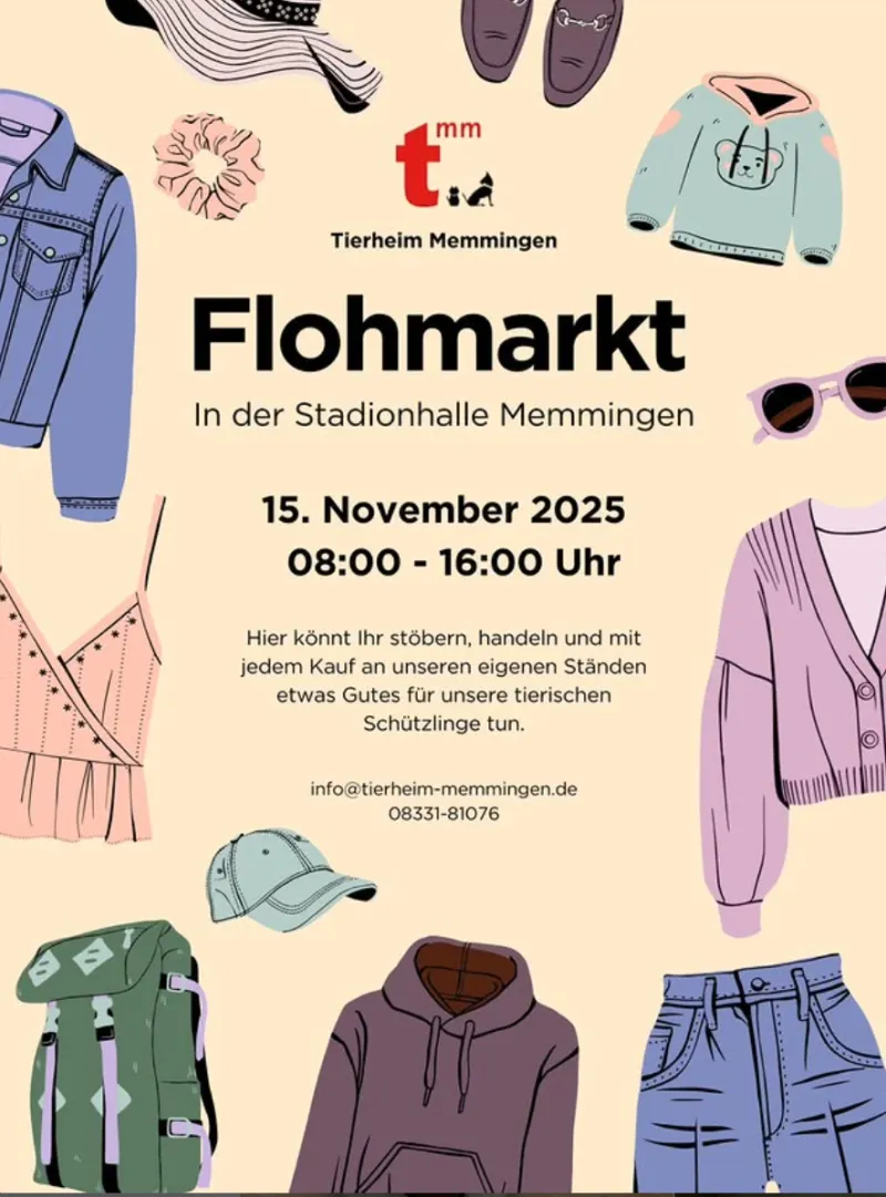Flohmarkt zugunsten des Tierheims in Memmingen