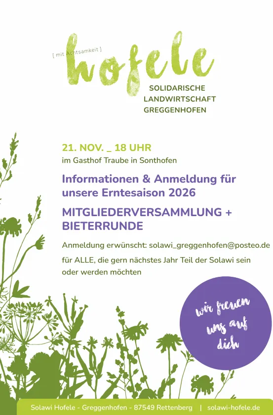 Mitgliederversammlung der Solawi Hofele in Sonthofen