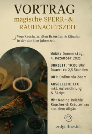 Online-Vortrag zur Sperr- & Rauhnachtszeit