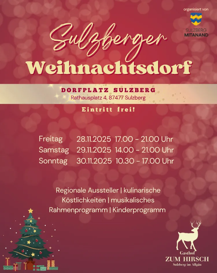 Sulzberger Weihnachtsdorf auf dem Dorfplatz