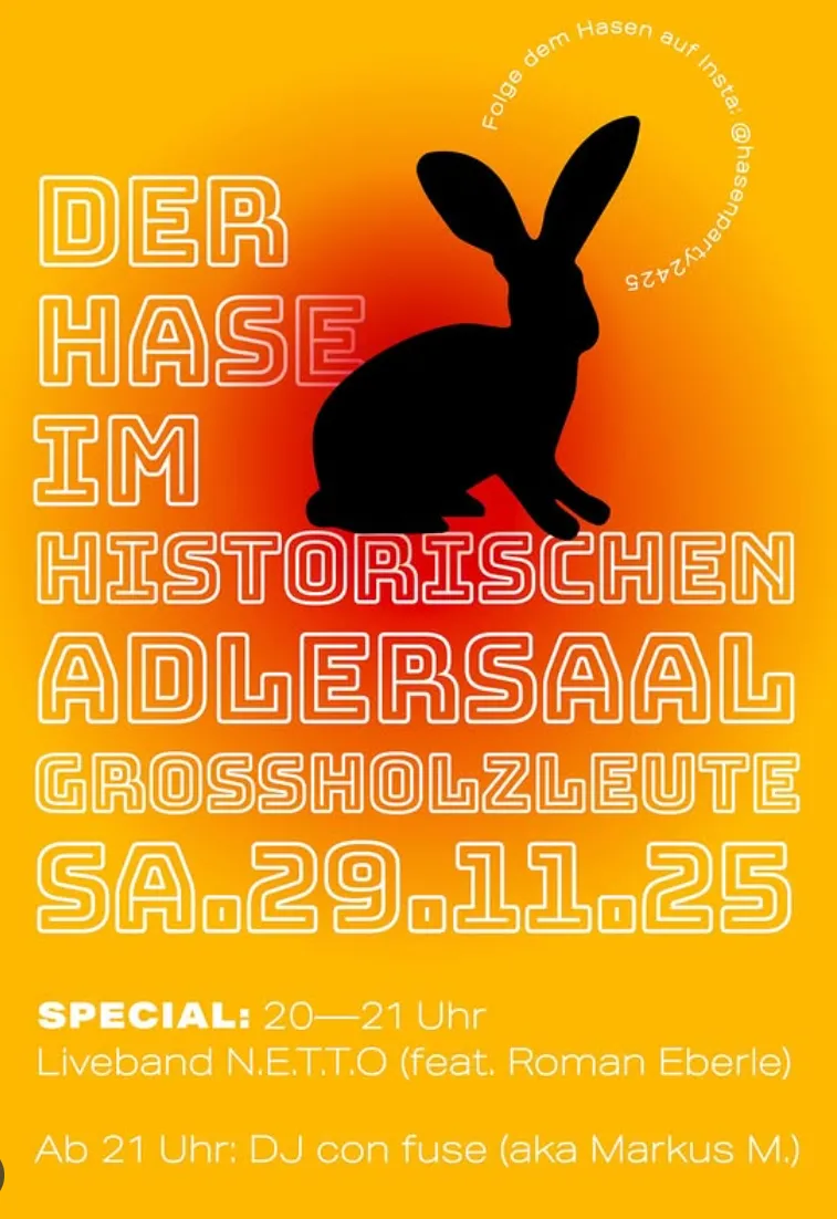 Hasenparty im Adlersaal in Großholzleute