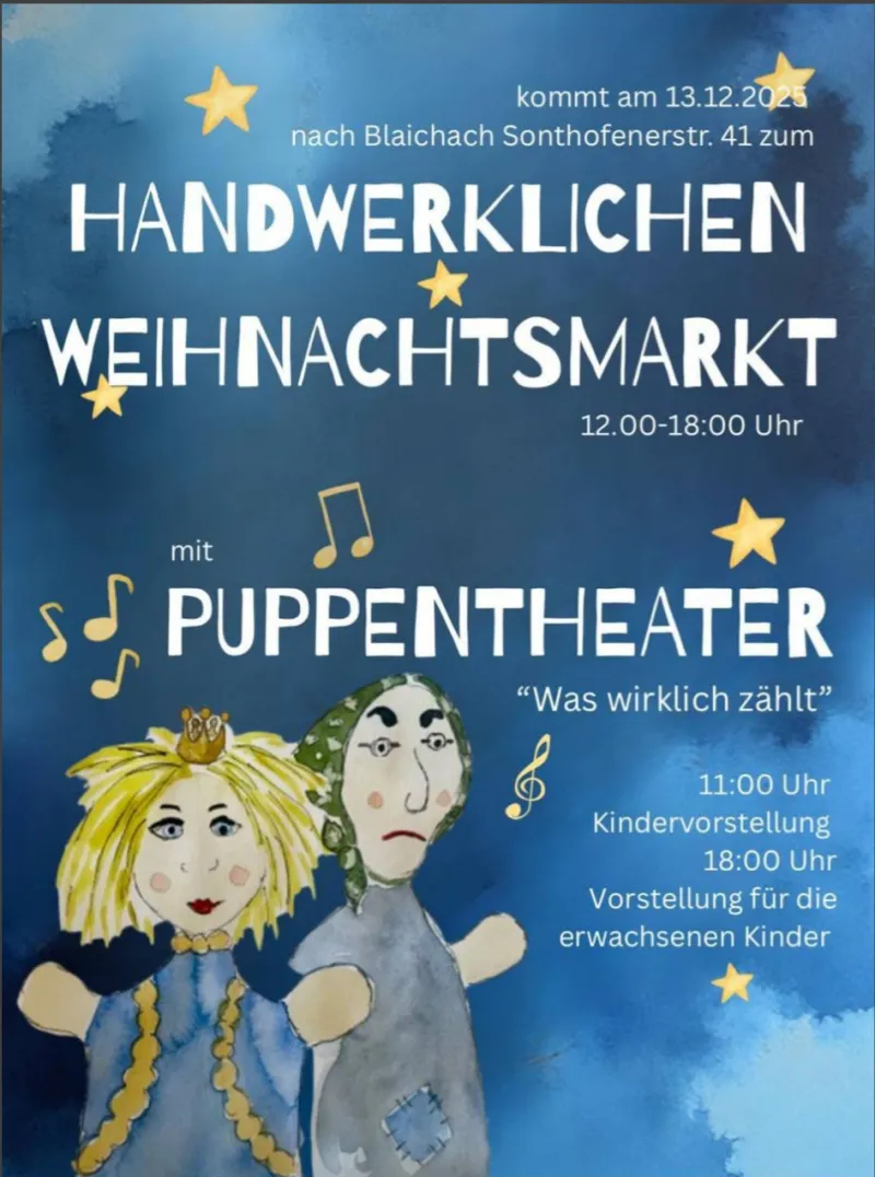 Weihnachtsmarkt in Blaichach mit Puppentheater