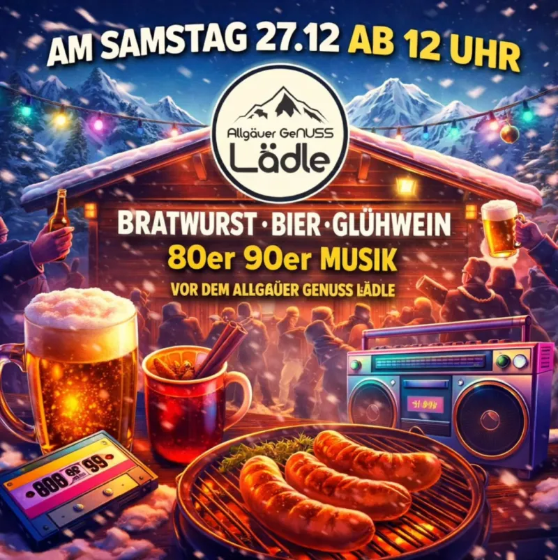 Winterparty vor dem Allgäuer GeNUSS Lädle