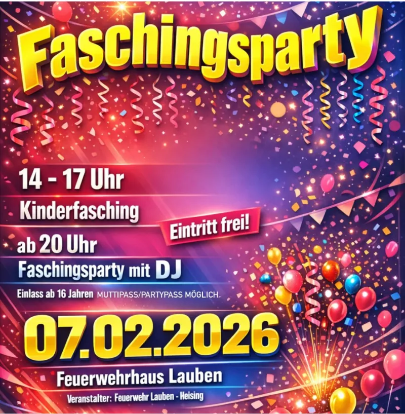 Faschingsparty für Groß und Klein in Lauben