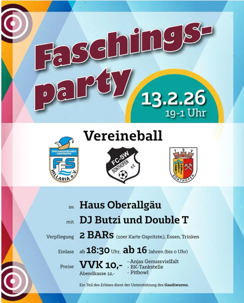 Faschingsparty im Haus Oberallgäu Sonthofen