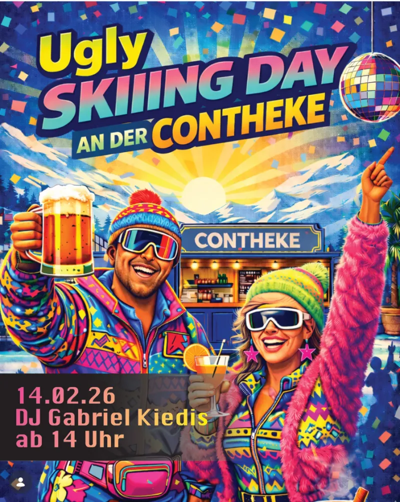 Ugly Skiing Day an der Contheke im Jordanpark